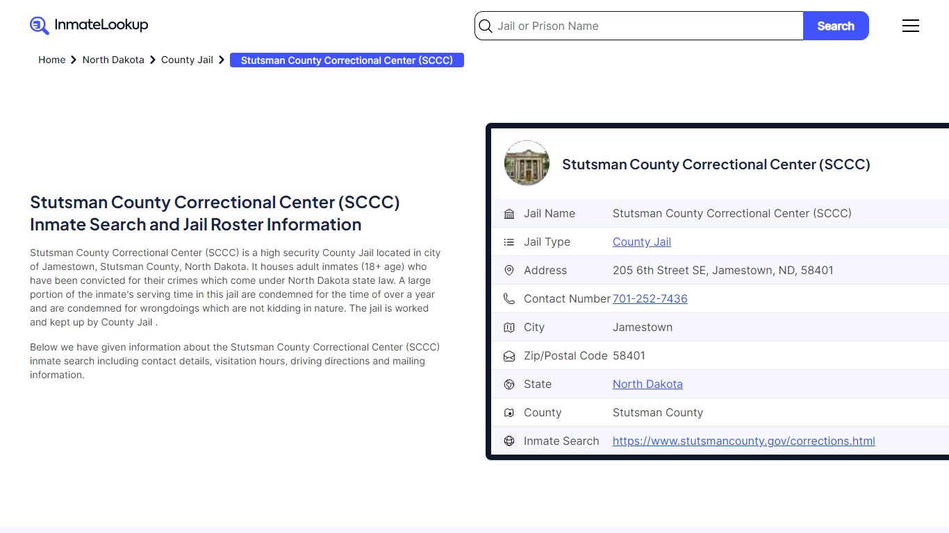 Stutsman County Correctional Center (SCCC) (ND) Inmate Search and Jail ...